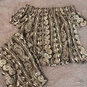 Two piece Crop Top and Pant Set